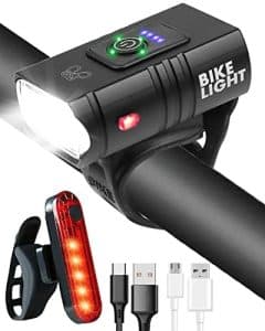 Victoper luci bici 6 Modalità di luce 1600 lumen Super Bright luce bici Luminosità regolabile IPX5 Impermeabile luci mtb Sicurezza Facile da installare USB ricaricabile luce bicicletta anteriore